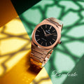 Men’s Ultra Thin Rose Gold & Black Watch by Lemberto