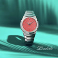 Men’s Ultra Thin Silver & Coral Pink / Salmon Watch by Lemberto